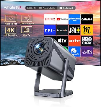 Vidéoprojecteur 4K WiMiUS — AutoFocus & Keystone, 1200 ANSI